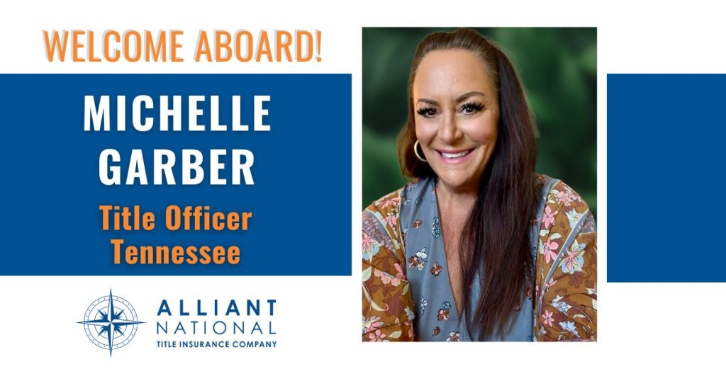 Graphic welcoming Michelle Garber to Alliant National.